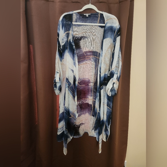 NIC+ZOE Women's Abstract Grid Cardigan new XL - Picture 2 of 3